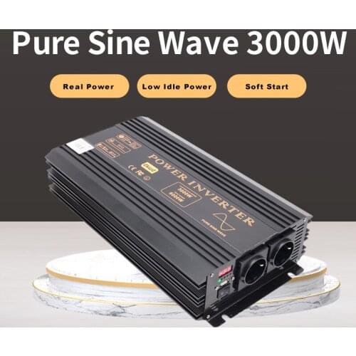 Pure Sine wave Solar Inverter 3000W 12V/24V DC input to 120V/220V AC output 50Hz/60Hz Digital Display Inverter