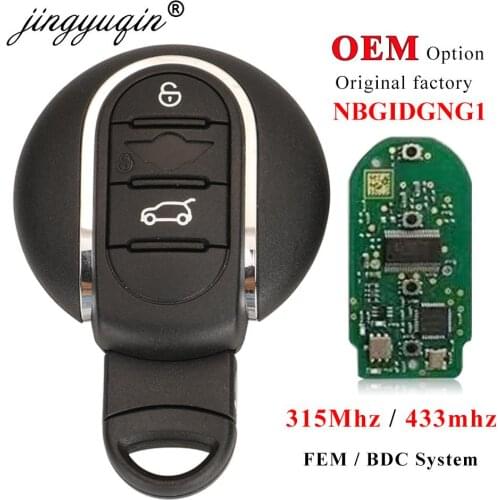 Jingyuqin O-em 315Mhz /433mhz ID49 Remote Car Key for BMW Mini Clubman 14-17 Copper Auto key 3 Buttons Keyless go