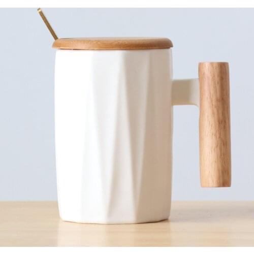 400ml Creative Coffee Mug With Wooden Handle Ceramic Drinkware Household Home Office Water Tea Milk Caneca Cups And Mugs Tumbler