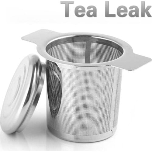 1pcs Stainless Steel Tea Leak In Mug Tea Infuser With Lid Tea Strainer Teapot Tea Leaf Spice Filter Tea Tool Teaware Tea Fliters
