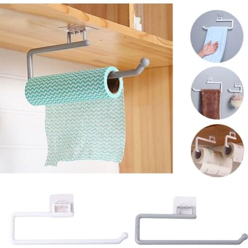 Kitchen Paper Roll Holder Towel Hanger Rack Bar Cabinet Rag Hanging Holder Bathroom Organizer Shelf Toilet Paper Racks