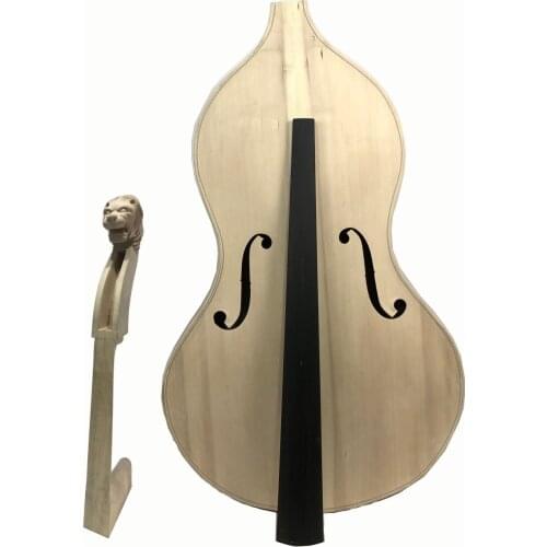 The best ebony without coloring, hand carved white / unfinished 3 / 4 upright bass, solid wood and European maple