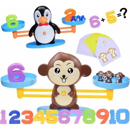 Montessori Math Toy Digital Monkey Balance Scale Educational Homeschool Teaching Tools Number Board Game Kids Learning Toys