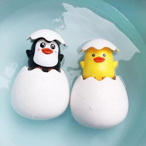Baby Cute Bath Toys Kids Duck Penguin Egg Water Spray Sprinkler Bathroom Sprinkling Shower Swimming Water Toys for Children Gift