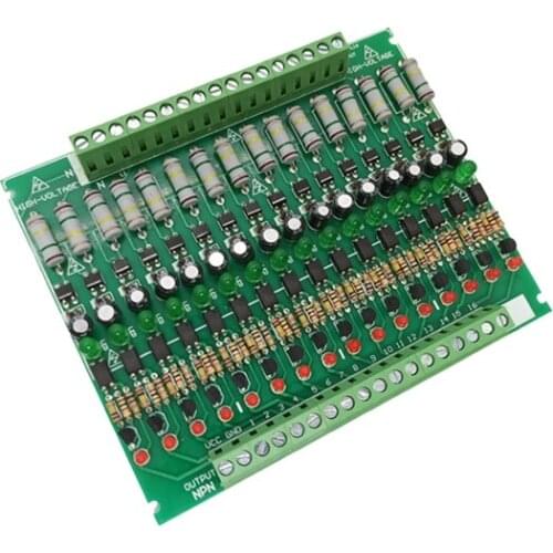 16 channels 220V optocoupler isolation module/220V detection module/AC power detection/card guide rail