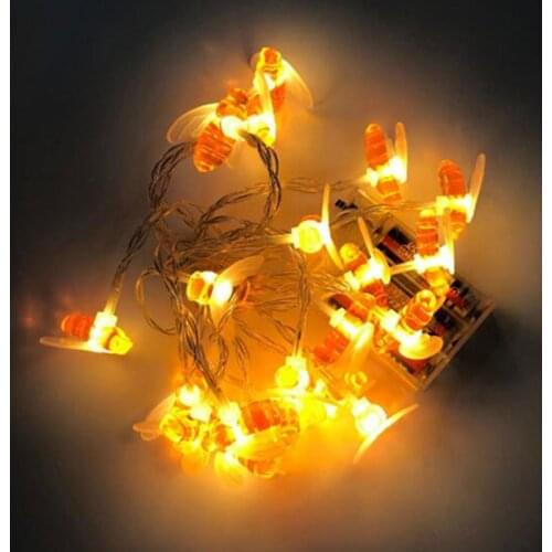 Outdoor Waterproof Garland battery powered Bee LED String Light 20leds 40leds fairy lights for Christmas House Party Decoration