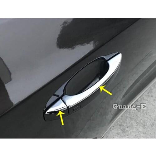 For Audi Q5 Q5L 2018 2019 Car Styling Body Detector Trim ABS Chrome Door Handle Stick Lamp Frame Panel Hoods Moulding 4pcs/Set