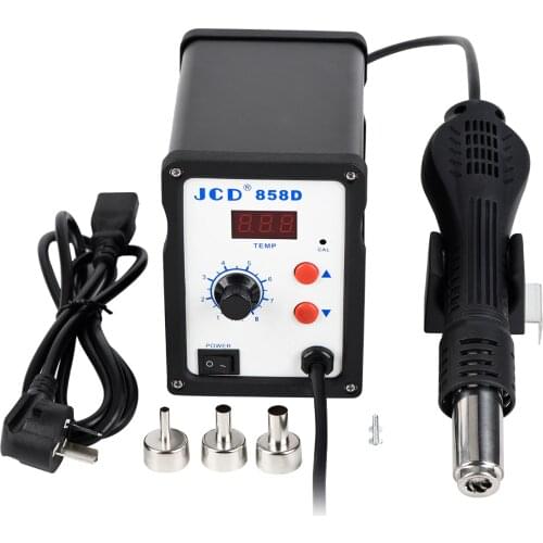 JCD Hot Air Gun 858D soldering station 110V 220V 700W LED Digital Heat air gun Solder Welding Repair rework SMD soldering iron