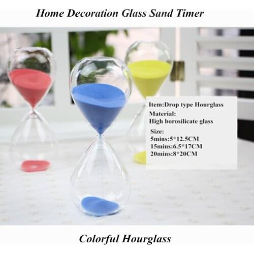 Home decoration Glass sand timer plastic hourglass 5 minutes colorful sand timer cooking hourglass