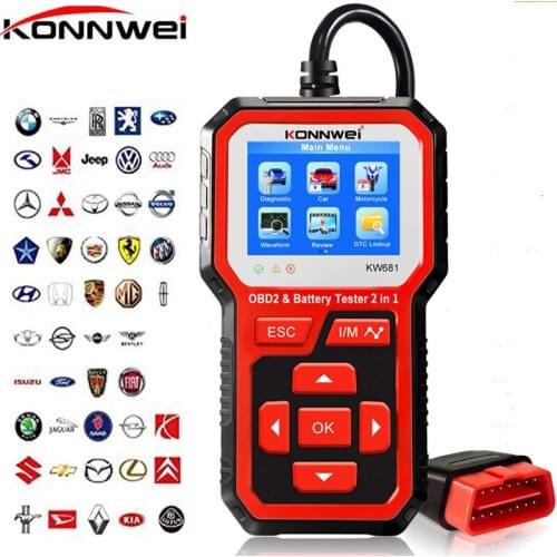 Professional OBD2 Scanner KW681 Automotive OBDII Code Reader & Car Battery Tester Auto Diagnostic Tool for All Car After 1996