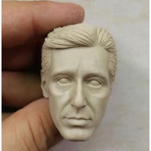 Blank 1/6 Scale Godfather Al Pacino Head Sculpt Unpainted Fit 12" Figure