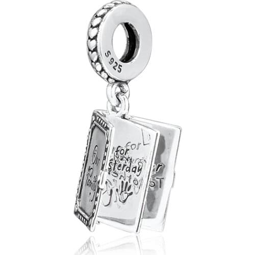 Family Book Dangle Charms For Woman DIY Fits Original 925 Silver Bracelets Fashion Silver Beads For Jewelry Making