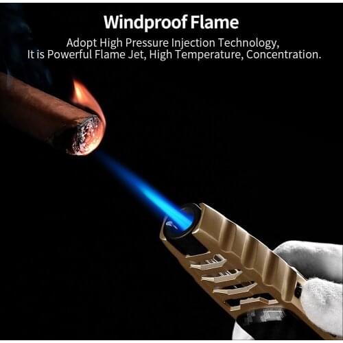 Cigar Lighter Windproof Refillable Butane Gas Lighters Lock The Flame Adjust the Firepower Torch Cigar Lighter Gas With Gift Box