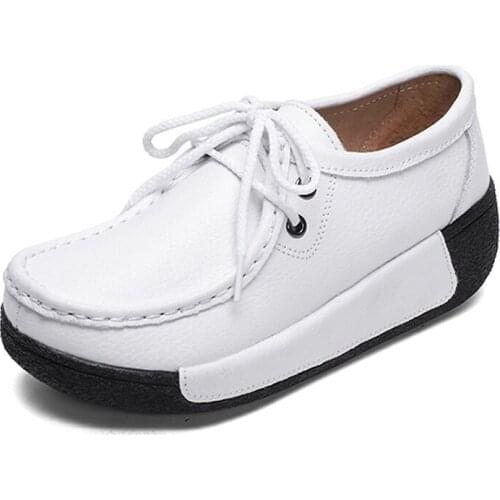 Women comfortable leather single girls fashion leisure the ms airtight shoe breathable leather shoes can bulk order