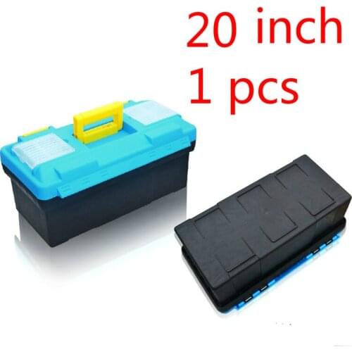 1 Pcs 20 Inch Plastic Tool Box Multifunctional Household Maintenance Tool Box Reinforced Vehicle Mounted Storage Box