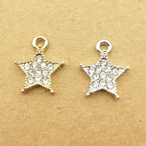 10pcs 13x14mm crystal star charm for jewelry making fashion earring pendant necklace bracelet charm