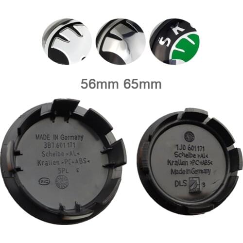 100pcs/lot 56mm 65mm green Black silver Car Wheel Hub Caps Center Cover For Skoda Octavia Fabia Superb Rapid Yeti 5JA601151A