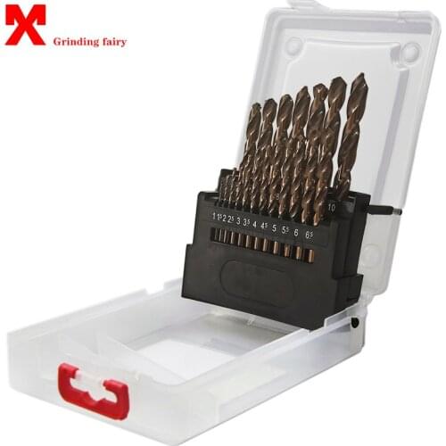 19Pcs HSS Drill Bit Set M42 High Speed Steel 8% Cobalt Twist Drill Bits Iron Aluminum Copper Wood Stainless Steel Metal Drilling