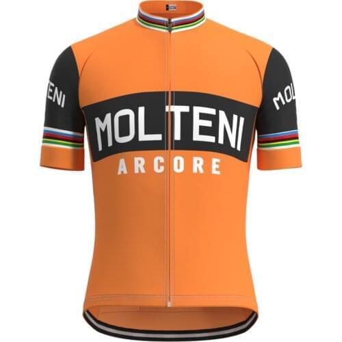 1987 competition MOLTENI team Man Retro Cycling Jersey Short Sleeves Clothing Summer Triathlon Jersey maillot ciclismo hombre