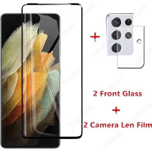 2Pcs For Samsung Galaxy S21 S20 Ultra Glass for Samsung Galaxy S20 S21 Plus Tempered Glass Film Screen Protector Camera Len Film