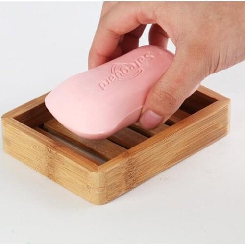 200PC/LOT wooden soap dish bamboo soap tray holder soap holder dish box container portable household bathroom bathroom products