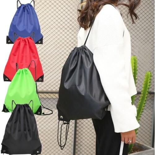 2021 Portable Waterproof Nylon Outdoor Bags Drawstring Dust Backpacks Storage Pouch Outdoor Travel Sports Storage Shoe Gym Bags