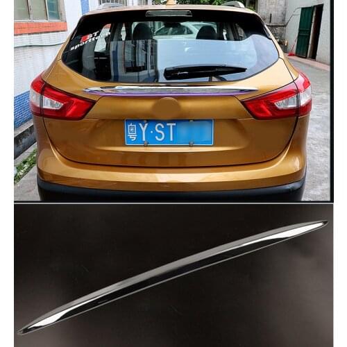 ACCESSORIES FIT 2014 2015 2016 FOR Nissan QASHQAI J11 CHROME REAR TRUNK HATCH LIFTGATE DOOR SOPILER COVER MOLDING BAR STRIP 1PCS