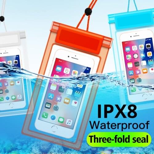 ANKNDO IPX8 Waterproof Phone Case Transparent Underwater Phone Cover Pouch For Iphone Xiaomi Samsung Swimming Phone Case Bag