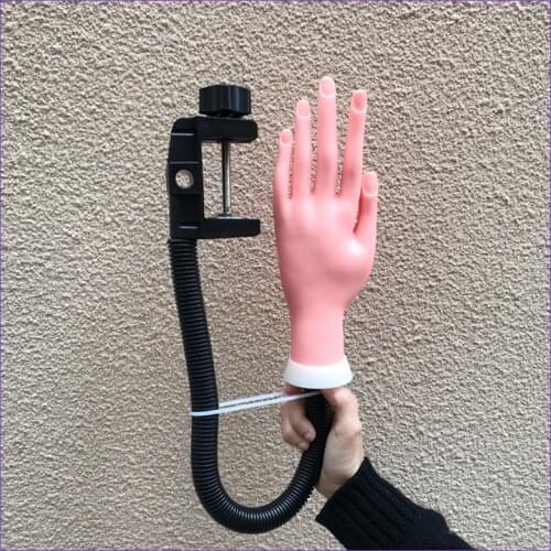 Free Shipping 1Set Rubber Hand Practice Manicure Nail Hand Nail Art Training Hand Bendable Finger 100pcs /500pcs Nail Tips