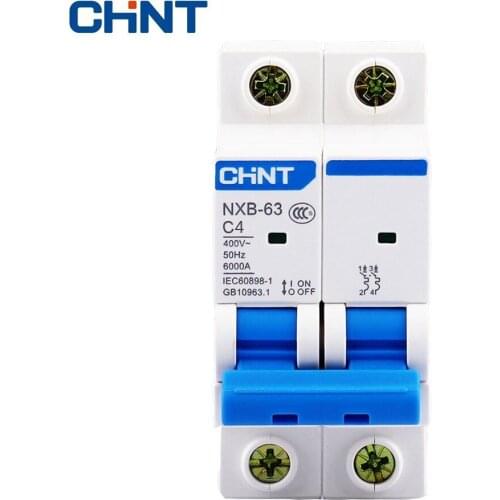 CHNT Mcb Circuit Breaker Household Two Pole Mini Circuit Breaker NXB-63 2P 4A 400V 50HZ Air Switch New DZ47