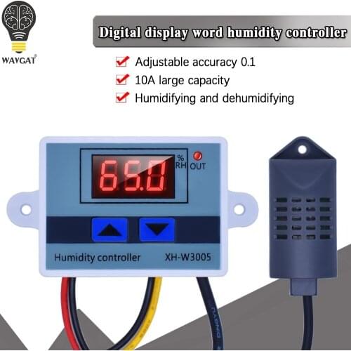 Digital Humidity Controller XH-W3005 12V 24V 220V Humidistat Hygrometer Humidity Control Switch regulator + Humidity sensor