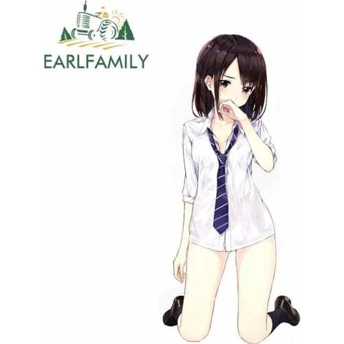 EARLFAMILY 13cm x 5.9cm for Sexy Uniform Female Cartoon Anime Funny Car Stickers RV VAN 3D DIY Fine Decal Car Accessories JDM