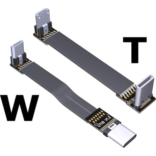 FPV Micro USB 2.0 Type-C 90 degree Adapter 5cm-300cm FPC Ribbon Flat Micro-USB 5pin Cable for Multicopter Aerial Photography