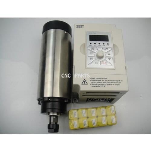 CNC milling spindle ER16 1.5KW air cooling spindle+10 pieces ER16 collets+1.5KW VFD inverter