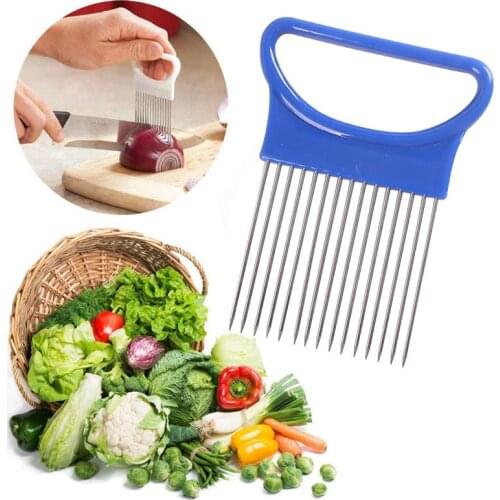 Tomato Vegetable Shrendders And Slicers Onion Slicer Cutting Aid Guide Slicer Cutter Safe Fork Kitchen Accessories Tools