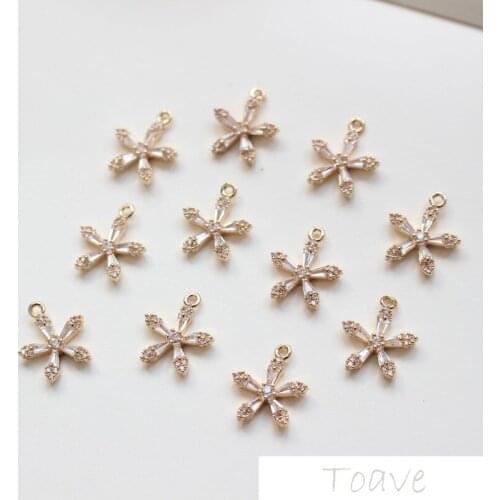 Exquisite Five-Petal Zircon Pendant Handmade Ornament Accessories Material DIY