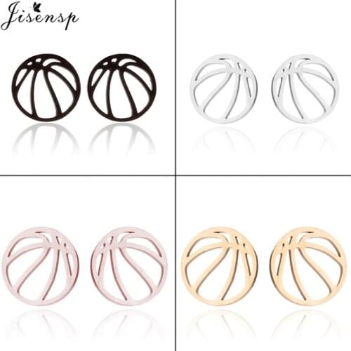 Jisensp Stainless Steel Geometric Basketball Earrings for Women Men Fashion Earrings Fashion Sport Jewelry Punk Club Party Gifts