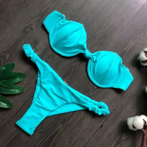 Bikini Set 2021 Sexy Swimsuit Women Bikini Brazilian Thong Swimwear Female Halter Top Bathing Suit Swimming Wear