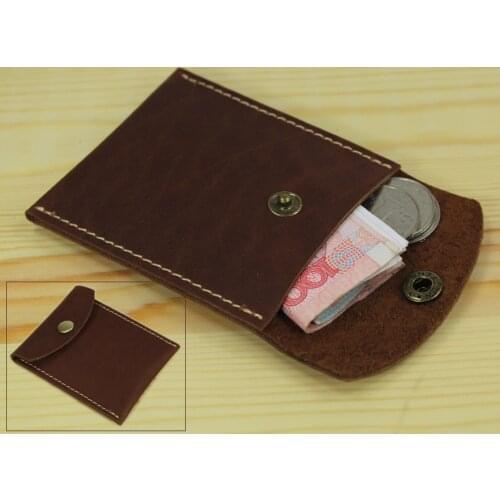 Handmade Genuine Leather coin purse Wallet Pouch coin holder small men wallet Leather women purse money bag credit card holder