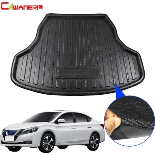 Cawanerl Car Trunk Mat Tray Boot Liner Floor Cargo Carpet Pad For Nissan Sylphy Pulsar (B17) Sedan 2013 2014 2015 2016 2017 2018