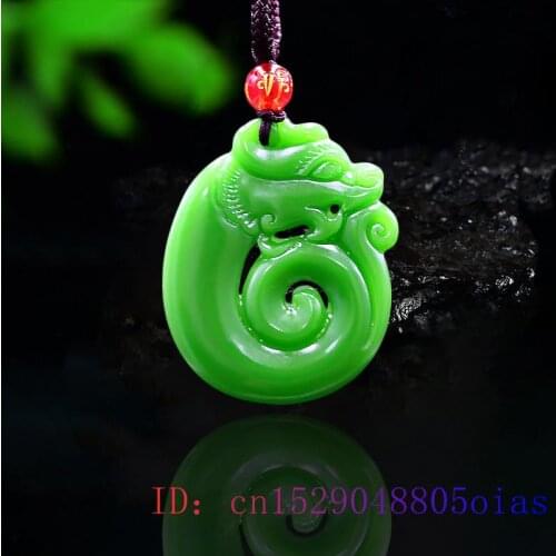 Jade Dragon Pendant Chinese Jadeite Fashion Carved Necklace Gifts Amulet Jewelry Double sided Natural Charm