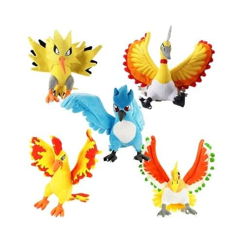 Hot Deals Toys Legendary bird Pokémon Moltres Zapdos Articuno Soft Stuffed Animal Doll Plush Toys Birthday Present For Child