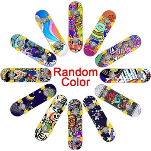 1PC Cute Cartoon Kids Children Mini Fingerboard Skate Boarding Toys Children Gifts Party Favor Toy Random