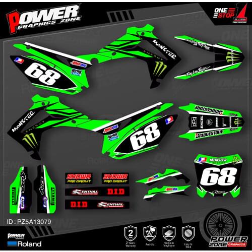 PowerZone Custom Team Graphics Backgrounds Decals 3M Stickers Kit For HONDA 2014-2017 CRF250R 2013-2016 CRF450R 079