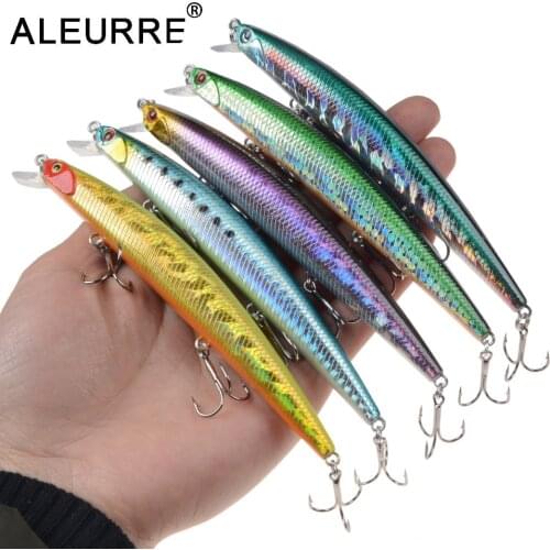 ALEURRE 1PCS Floating Minnow Fishing Lure 130mm 14.5g 3 hooks Wobblers Hard Crankbait Topwater Pesca Fish Tackle Artificial Lure