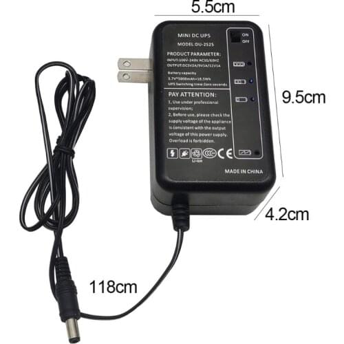 2021 New Rechargeable 5000mAh 5V 9V 12V UPS Uninterrupted Backup Power Supply 5.5x5.1mm Output for WiFi Router LED CCTV Camera