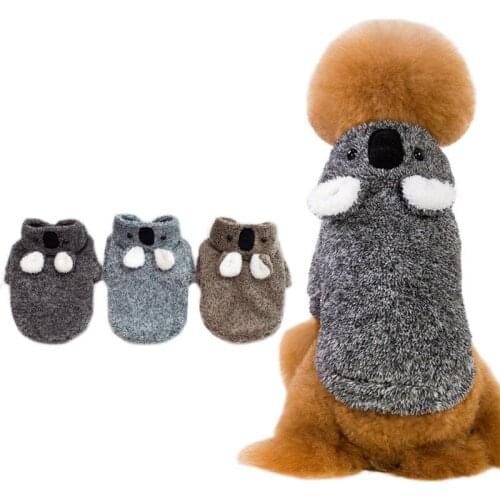 New Autumn And Winter Pet Clothing Coral Fleece Dog Clothing Thick Sloth Bear Teddy Dog Clothing