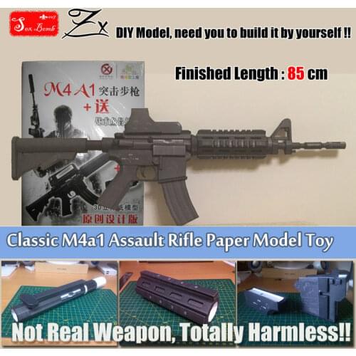 New Classic SWAT M4A1 Carbine Rifle model draw pages Scaled 3D Paper Model Kid Adults' Cosplay weapon toy props Handmade Toys