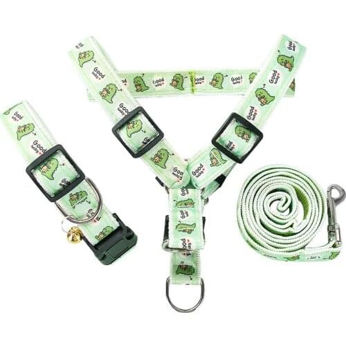 Dog Cat Collar Harness and Leash Set Pet Adjustable Walking Lead Belt Strong Quality for Small and Medium Pet
