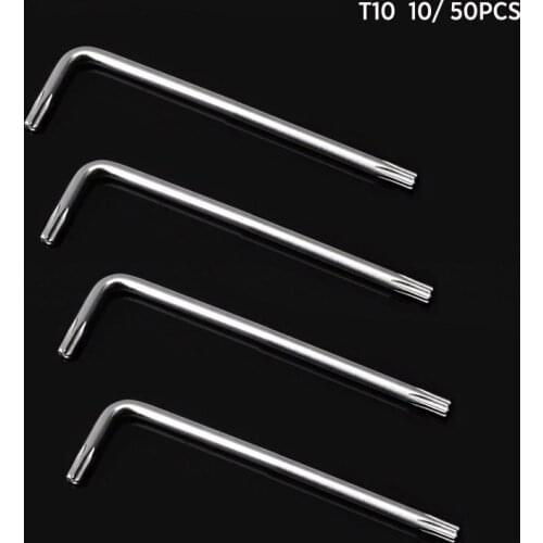 10/ 50pcs) T10 Screwdriver 2-way mini Torx Screwdriver Spanner Wrench Screw Driver Repair Tool T10 Torx Screwdrivers w/ Hole